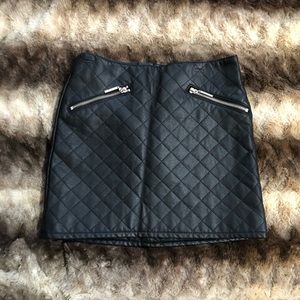 H&M Black leather mini skirt